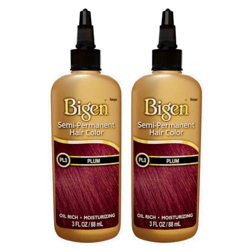 Bigen Semi-Permanent Haircolor #Pl3 Plum 3 Ounce (88ml) (2 Pack)