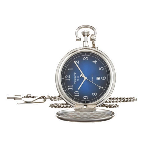 Tissot Unisex-Adult Savonette 316L Stainless Steel case Quartz Pocket Watch, Grey, Stainles Steel (T8624101904200)