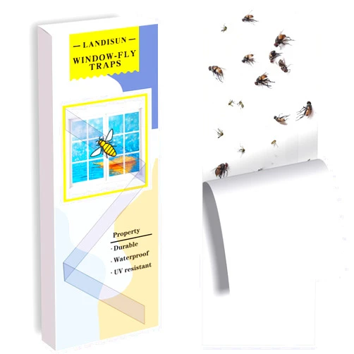 Landisun Fly Trap Indoor Fruit Fly Traps for Indoor Window-Fly Traps Fly Paper Sticky Strips 30 Pack