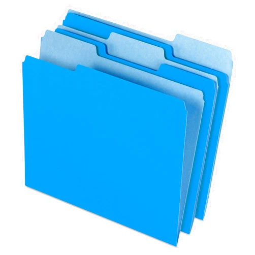 Pendaflex Two-Tone Color File Folders, Letter Size, Blue, 1/3 Cut, 100 per box (152 1/3 BLU), 12 inches