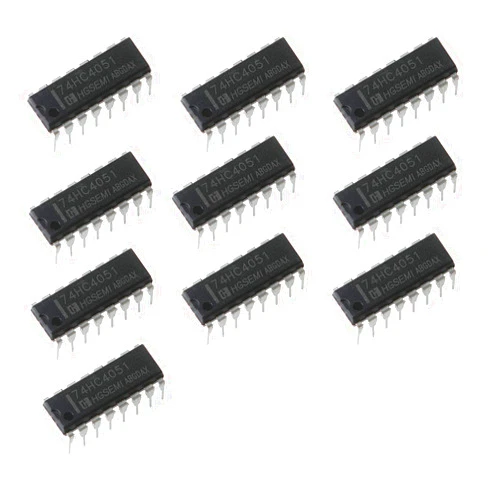 Bridgold 10pcs 74HC4051 74HC 8-Channel Analog multiplexer, Signal Splitter,16-DIP