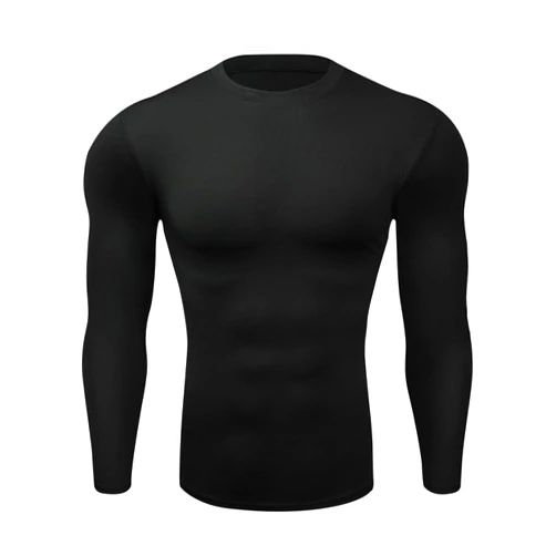Jamgty Men's Compression Long Sleeve Shirts Athletic Gym Workout Crew Neck T-shirts Quick Dry Slim Fit Body Built Tops