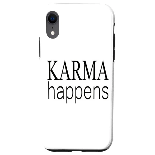 Yoga Workout Kleidung Geschenkidee Yogi Shirt iPhone XR Karma regelt das schon Karma Happens Yoga Slogan T-Shirt Case