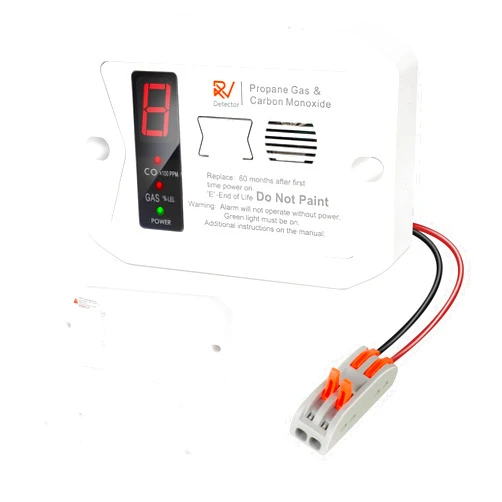 Zkmiles RV Propane and Carbon Monoxide Detector, Zkmiles R502 LP/CO Alarm for Travel Trailer and Camper, Separated LED Indicator for Propane and CO, 85dB Loud Alarm, Surface/Flush Mount, 12V DC, White
