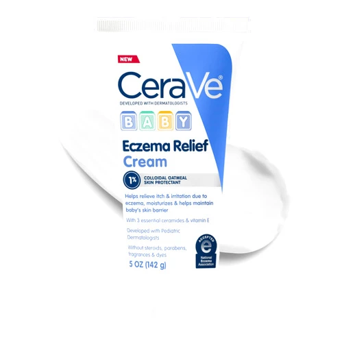 CeraVe Baby Eczema Relief Cream, 1% Colloidal Oatmeal Cream With Vitamin E & Ceramides, Soothes & Calms Itchy Skin, Developed With Pediatric Dermatologist, Fragrance Free, 5oz