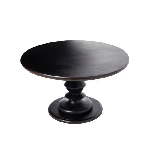 Creative Co-Op Berns Wood Pedestal Coffee Table, Black Walnut