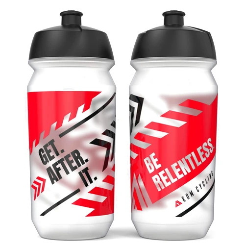 KOM Cycling Water Bottle 2 Pack. Cycling Water Bottle Set to Inspire. Includes 2 bike water bottles that fit most cages and bottle holders. BPA Free! Made in Europe