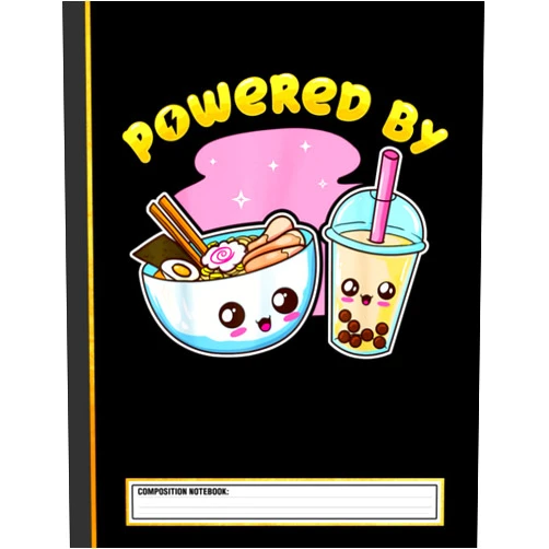 Ramen Noodles Powered By Ramen Bubble Tea Composition Notebook