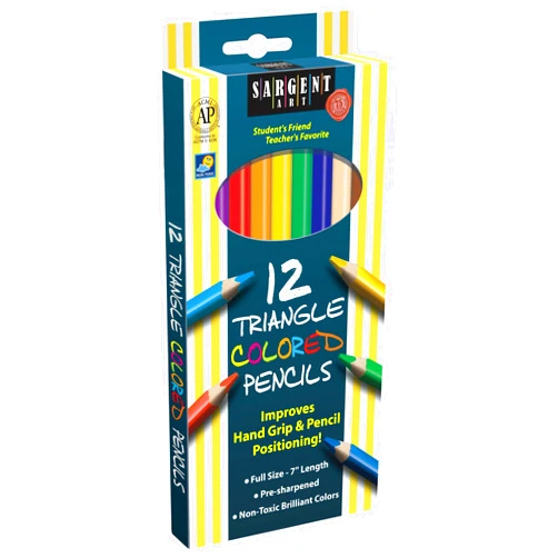Sargent Art 22-7206 Triangle Colored Pencils, 12 Count
