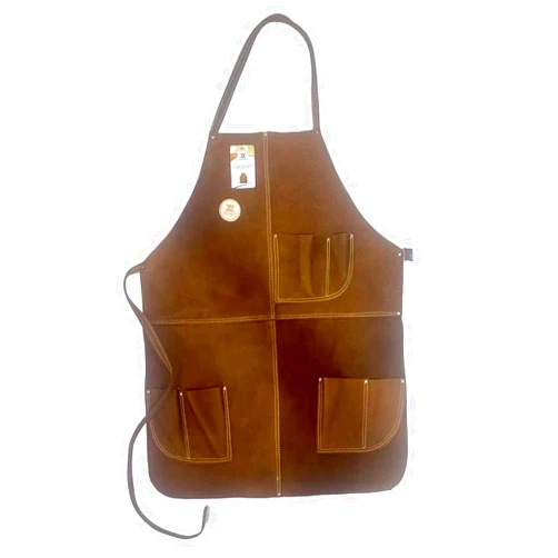 Zeluga 20-409 24in. x 36in. Heavy Duty Flame and Heat Resistant Leather Welding and Work Shop Apron, Brown