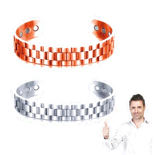 Generic Prostapower Magnetic Copper Band, Magnetic Copper Prostate Band, Magnetic Copper Bracelets for Men Woman, Adjustable Lymphvity Bracelet, Improves Blood Circulation (2PCS-B)
