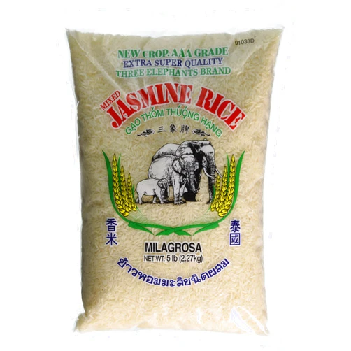Three Elephants Thai Jasmine Rice, 5 Pound