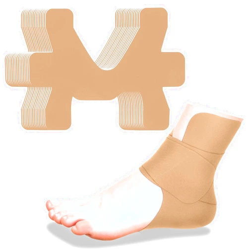 Anglechic 16 Pcs Precut Kinesiology Tape for Ankle Cotton Breathable Elastic Athletic Tape Pain Relief Minimize Ankle Sprain Provides Support and Stability for Ligament and Muscle Marathon Use(Beige)