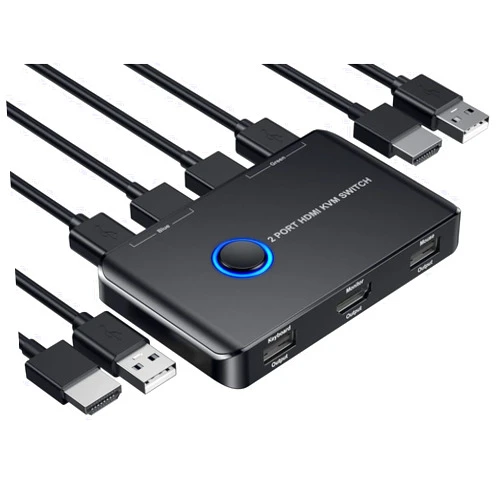 Generic KVM Switch, Giimake KVM Switch HDMI,USB KVM Switch for 2 Computers Sharing One HD Monitor and Keyboard Mouse