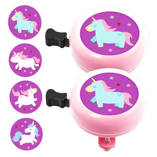 Zacro Bike Bell for Kids, 2 Pack Upgraded Toddler Bicycle Bells with Loud Clear Sound, Girls & Boys Scooter Ringer Bell with Cute Stickers, Bike Accessories for Children Adult Women/Men