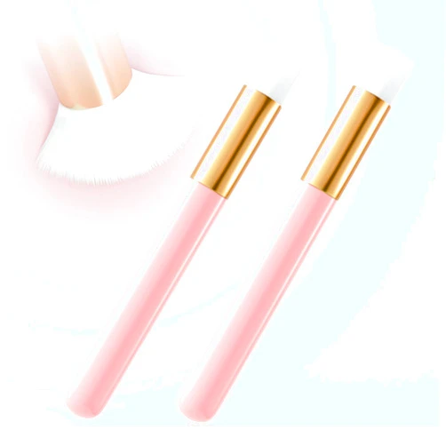 Buqikma 2 Pieces Lash Brush Cleaning Lash Shampoo Brushes for Nose Cleaning Fan Brush Peel Off Blackhead Brush Remover Tool, Lash Wash,Lash Supplies（Pink）