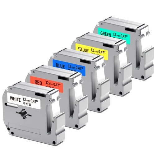 Labelife Replacement 12mm M Tape for Brother PT-M95 PT-65 PT-45 PT-80 PT-70bm Label Maker Refills, Compatible with Brother P Touch M Tape 12mm 0.47 M-K231 MK431 MK531 MK631 MK731, 5 Color M Series Label Tape