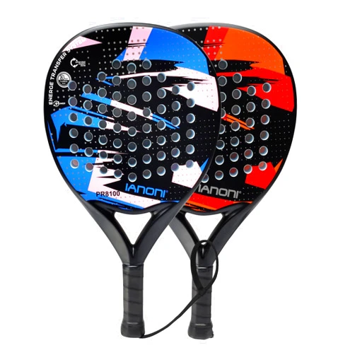 WLSRW Padel Racket Carbon Fiber Surface with EVA Memory Flex Foam Core Padel Tennis Racquets Lightweight (red and Blue)