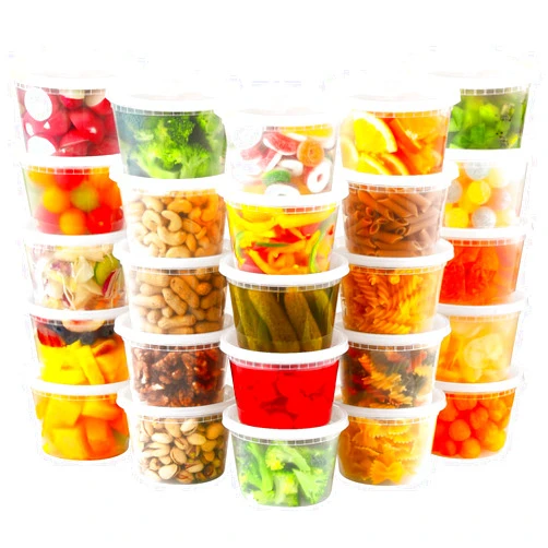 AOZITA 32 Sets 16 oz Plastic Deli Food Containers With Lids, Airtight Food Storage Containers, Freezer/Dishwasher/Microwave Safe, Soup Containers For Takeout Meal Prep Storage