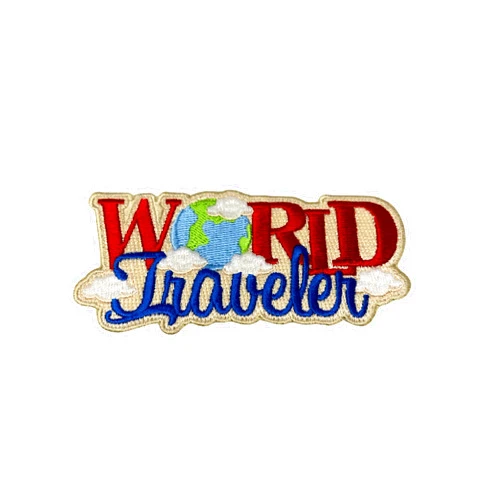 Patch Party Club PATCHPARTYCLUB Travel Patch World Traveler-1 Pc Size 4 Embroidered Patch, Trendy Iron on Patches for Adventurers,Attractive Vintage Patch for Cloths and Accessories