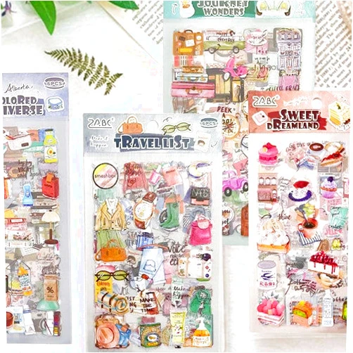 1000Art Daily Planner Sticker Sheets (24 Sheets, 440+ Stickers, Vintage Style)- Travel Series Sticker Pack for Planner, Journal & Calendar Scrapbook Accessories