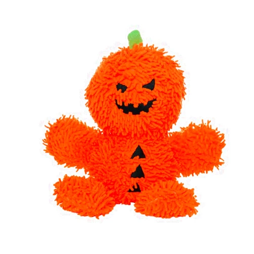 MIGHTY- Microfiber Ball Medium Pumpkin Man - Halloween - Made with Squeaker Balls and Minimal Stuffing. Strong & Tough. Interactive Play. Machine Washable & Floats