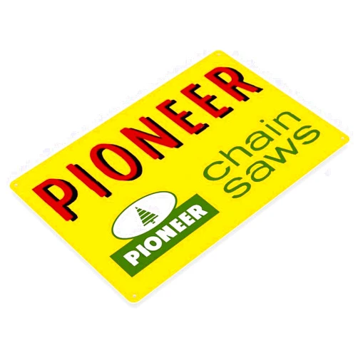 Generic Pioneer Chainsaws Lumberjack Equipment Forest Retro Metal Sign 12 x 16 Inches