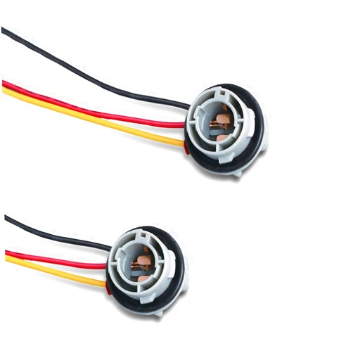 Jewkot 2 PCS 1157 Car LED Turn Signal Light Bracket Plug, 180 Degree Signal Brake Light Tail Light Bulb Socket Wire Harness Connector Adapter, Auxiliary Lighting Accessories, for Most Cars (Gray)
