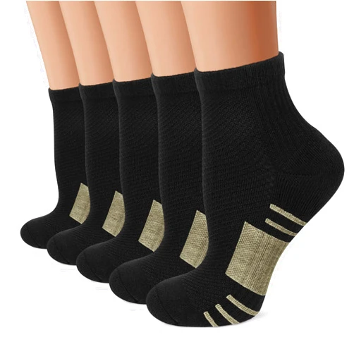 Iseasoo Copper Compression Socks for Men & Women Circulation-Ankle Plantar Fasciitis Socks Support for Athletic Running