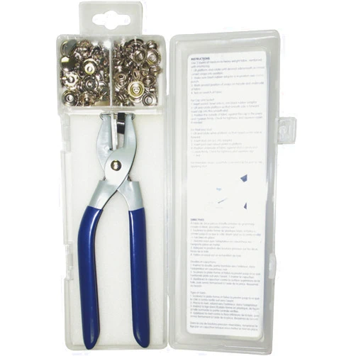 Seasense Fastener Snap Kit 73 Piece with Tool, Silver/Blue (SS-SMS-5001554)
