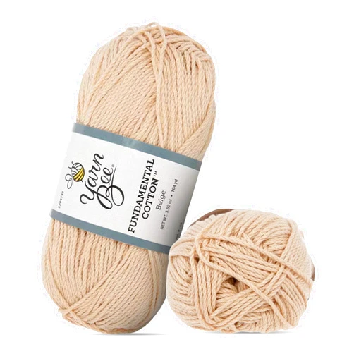 Hobby Lobby Yarn Bee 4 - Medium Yarn for Crocheting & Knitting – Soft Yarn Skein – 164 Yards of Mercerized Cotton Yarn for Crocheting Blankets, Hats, & More – Craft Supplies for Handcrafting, Beige