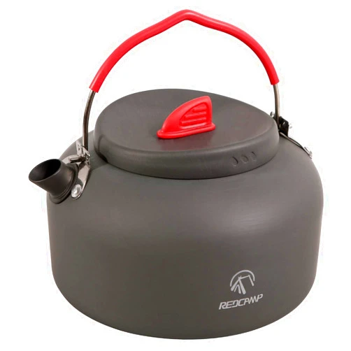 REDCAMP 1.4L Medium Outdoor Camping Kettle, Aluminum Water Pot with Carrying Bag, Compact Lightweight Tea Kettle