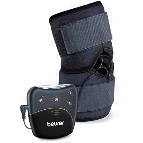 Beurer EM29 2-in-1 Knee and Elbow TENS Machine for Pain Relief with 20 Intensity Levels, 4 Programs, and Reusable Water Contact Electrodes, Digital Muscle Stimulator Device