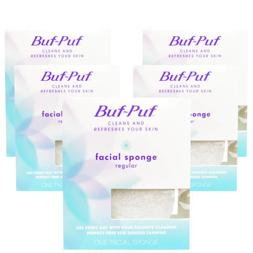 Nexcare Buf-Puf by 3M Facial Sponge Regular, 5 Pack
