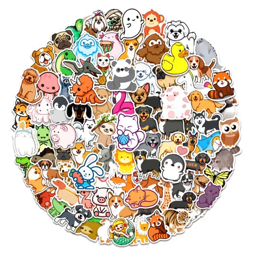 TQTYOY 200 PCS Cute Animal Stickers,Colorful Animal Waterproof Stickers,Vinyl Cute Aesthetic Stickers for Water Bottle,Laptop,Phone,Skateboard Stickers for Teens Girls Kids