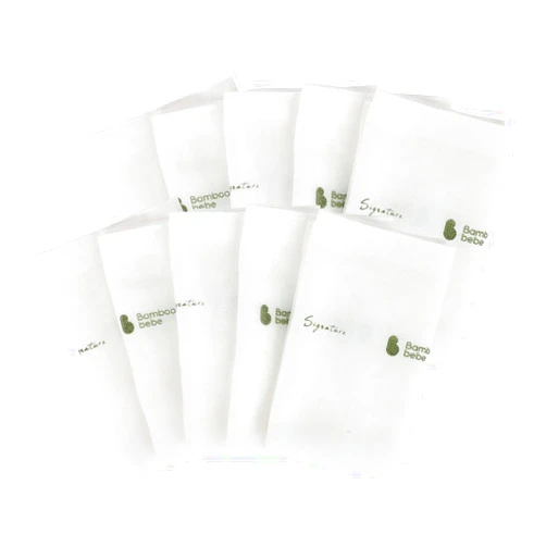 BambooBebe] Signature Gauze Washcloth for baby, Handkerchief for newborn (Gauze Handkerchief (10pcs), Pure)