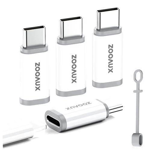 ZOOAUX 4 Pack for Lightning to USB C Adapter, Lightning Female to USB C Male Adapter for iPhone 15,iPad Pro,Type C Devices, Type C Charger Connector, Support Charging &Data Transfer, Not for Audio/OTG/Mic