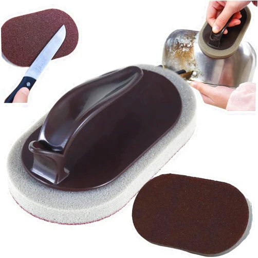 PAYRFV Nano Carborundum Sponge, Emery Sponges Brush, Eraser Scrub, Eraser Grit Scouring Pads Pot, Kitchen Cleaning Rust Sand Scrubbers Pots Cleaning Tool for Home Use,5pcs