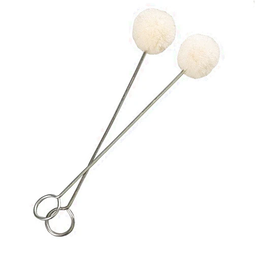 Teensery 50 Pieces Wool Daubers Wool Ball Brush Leather Dye Applicator Tools with Metal Handle for DIY Crafts Projects