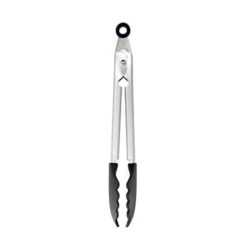 KitchenAid Silicone Tipped Stainless Steel Tongs, Black, 9 Inch