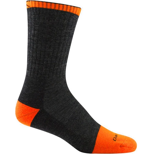 Darn Tough Vermont Men's Merino Wool Steely Micro Crew Cushion w/Extra Cushion Toe Socks