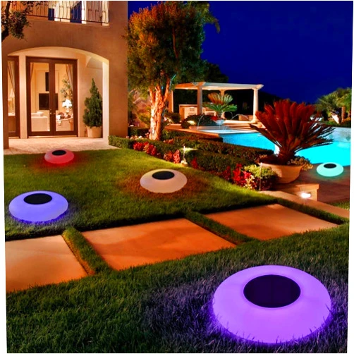 Yalauk Solar Pathway Lights, 12 Color White Bright Solar Lights Outdoor Waterproof, Solar Garden Lights Adjustable Landscape Path Lights for Patio Walkway Yard Driveway Pool Pond Backyard Decorative