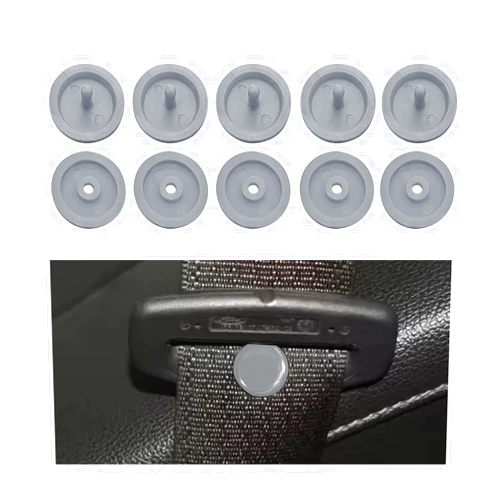 BELOMI 5 Sets Car Seatbelt Stopper Kit Universal Fit, Snap-on Vehicle Seat Belt Button Stop, Seatbelt Buckle Button Prevent Safe Strap Clip from Sliding Down, Suitable for SUV, RV, Truck（Gray）