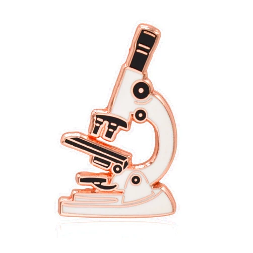 Clayton Jewelry Labs Microscope Science Hard Enamel Pin (Rose Gold)
