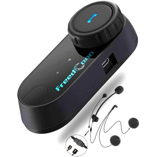 FreedConn Motorcycle Helmet Bluetooth Headset,TCOM VB with Music Sharing 2-Riders 800M Universal Intercom Communication Systems,Waterproof Motobike Interphone/FM/Siri/BT5.0/2 in 1 Mic for All Helmets