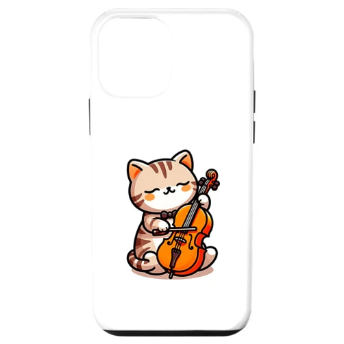 British Shorthair Cat Playing Musical Instrument M iPhone 12 mini Cellist British Shorthair Cat Cello Player Orchestra Music Case