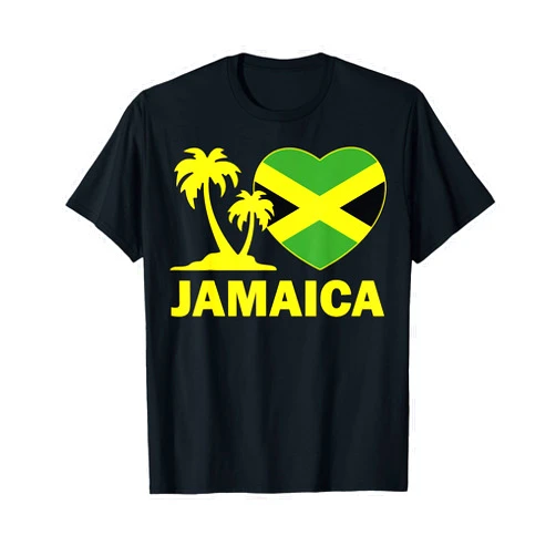 Bhgytec Jamaica-Shirt I love Jamaican Flag Heart Women Men Kid Girls T-Shirt