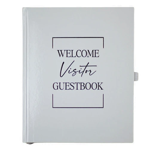Paper 'n Such Guest Book for Rental House - Vacation Home Welcome Log - Short Term Rentals, Airbnb Essentials for Hosts, Hardcover Welcome Log - 7.5x9 Off White Neutral Color