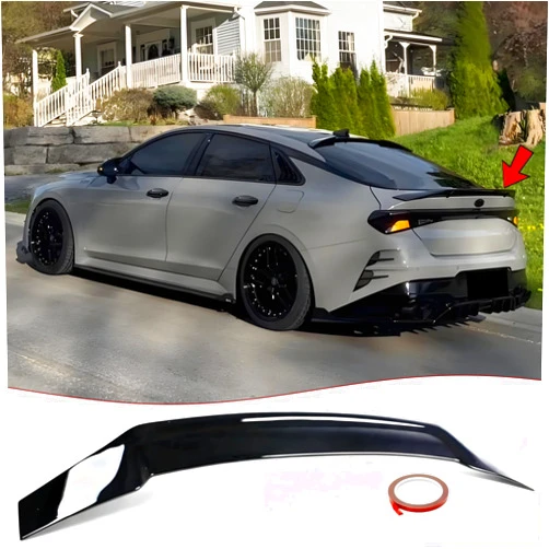 Sts.Ev01 STSEV01 Rear Spoiler Wing Fit for KIA K5 2021-2024 Accessories EX/LX/LXS/GT/GT-Line, Glossy Black Duckbill RT Sporty Style DeckLid Lip Exterior Part