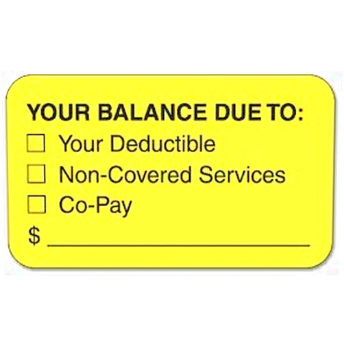 ARD MAP3720, Your Balance Due to:, FL Yellow/Black, 1-1/2